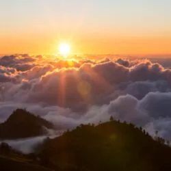 sunrise over Mount Rinjani Lombok island
