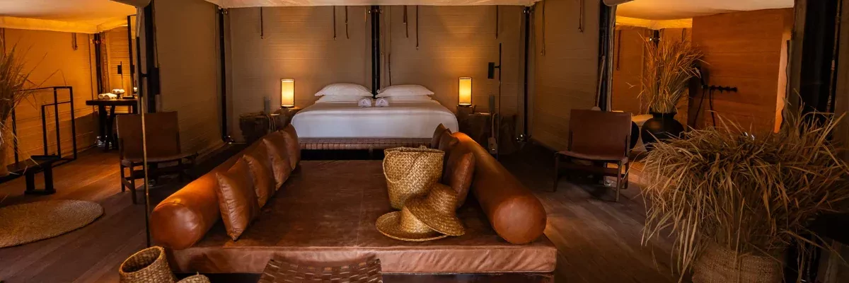 Glamping in Indonesia Luxury Tented Beachfront villa at the Gili Islands